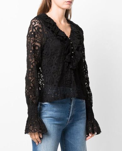  PINKO - Áo kiểu nữ cổ V tay dài thời trang Hierros 