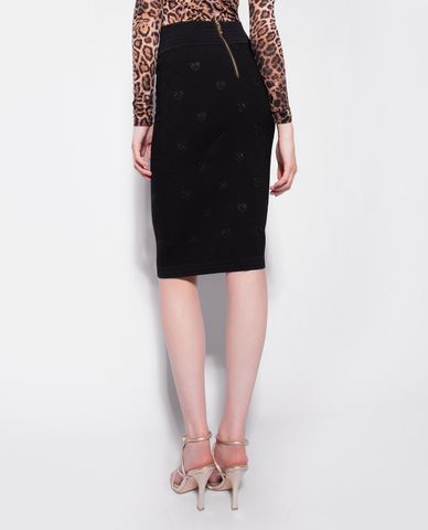  PINKO - Chân váy bút chì phối nút Oviedo Jacquard Love Birds 