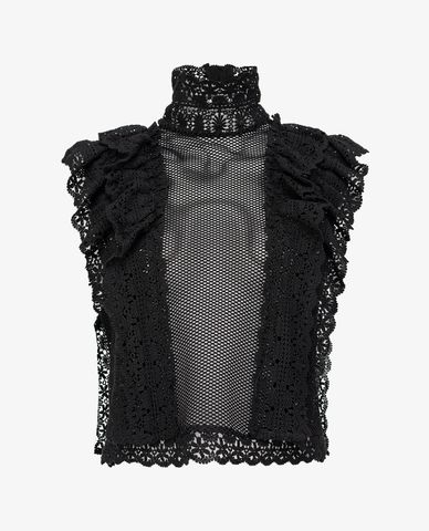  PINKO - Áo kiểu nữ vải lưới cổ lọ hiện đại Todi 