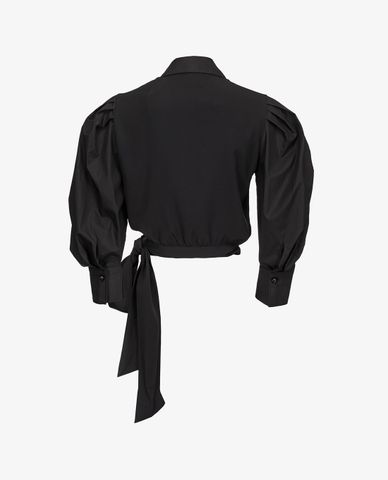  PINKO - Áo kiểu nữ cổ bẻ tay phồng hiện đại Crotone 