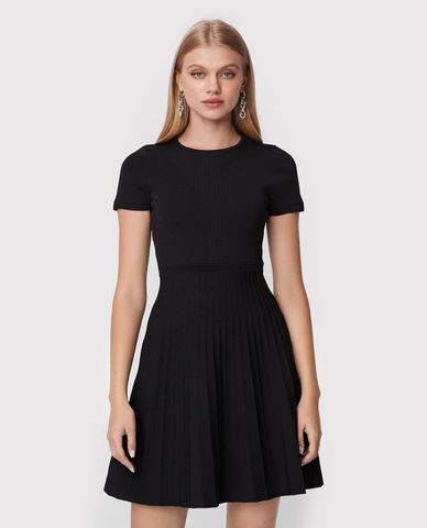  PINKO - Đầm mini dệt kim tay ngắn cổ tròn Tonica 