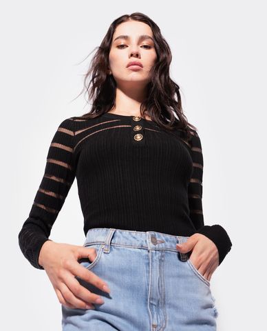  PINKO - Áo sweater nữ phom ôm tay dài Belvedere 