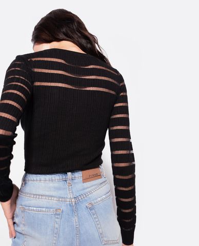  PINKO - Áo sweater nữ phom ôm tay dài Belvedere 