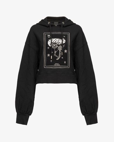  PINKO - Áo hoodie nữ tay dài phom ngắn Mogliano 1 