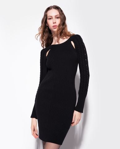  PINKO - Đầm body mini dệt kim tay dài Royal 