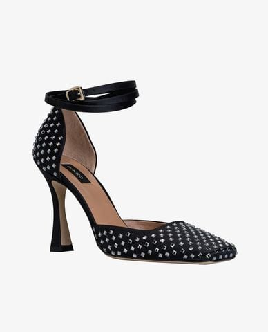  PINKO - Giày sandals cao gót nữ mũi vuông đính đá Fieno 