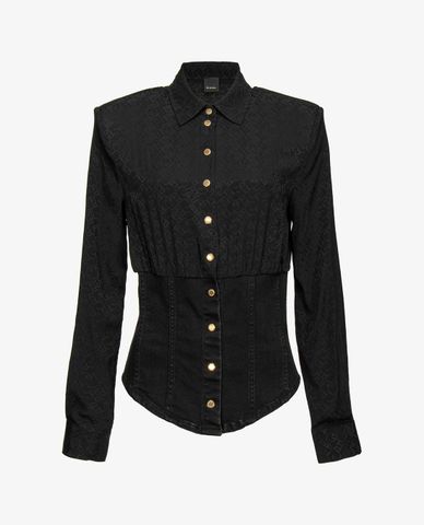  PINKO - Áo sơ mi nữ denim tay dài Strogolare 
