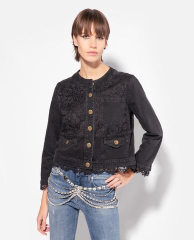  PINKO - Áo khoác nữ denim phom lửng Grugnito 