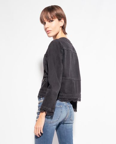  PINKO - Áo khoác nữ denim phom lửng Grugnito 