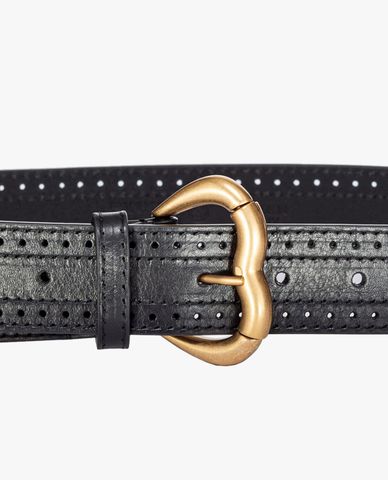  PINKO - Thắt lưng bản vừa khoét lỗ phối mặt trái tim Jolene 