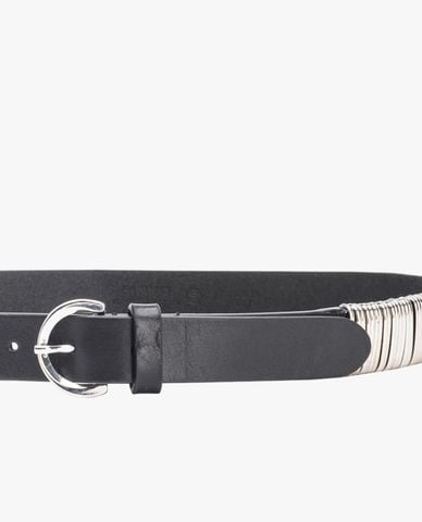  PINKO - Thắt lưng bản mảnh phối charm vòng tròn Bowie 