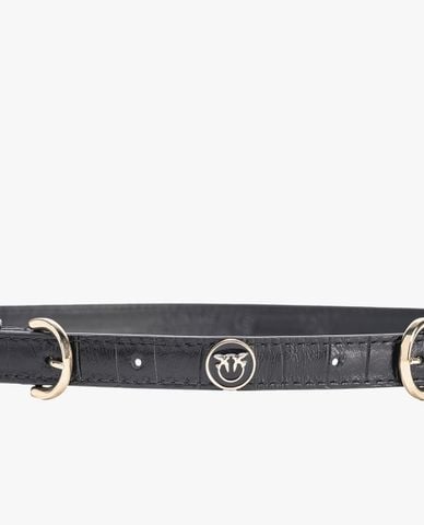  PINKO - Thắt lưng bản mảnh phối charm logo nhỏ Jackson 