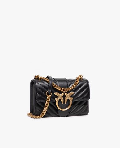  PINKO - Túi đeo chéo nữ chữ nhật nắp gập chần bông Love Mini 