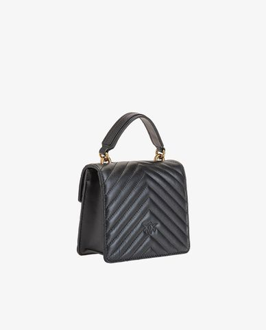  PINKO - Túi xách nữ phom vuông nắp gập chần bông Love Mini Top 