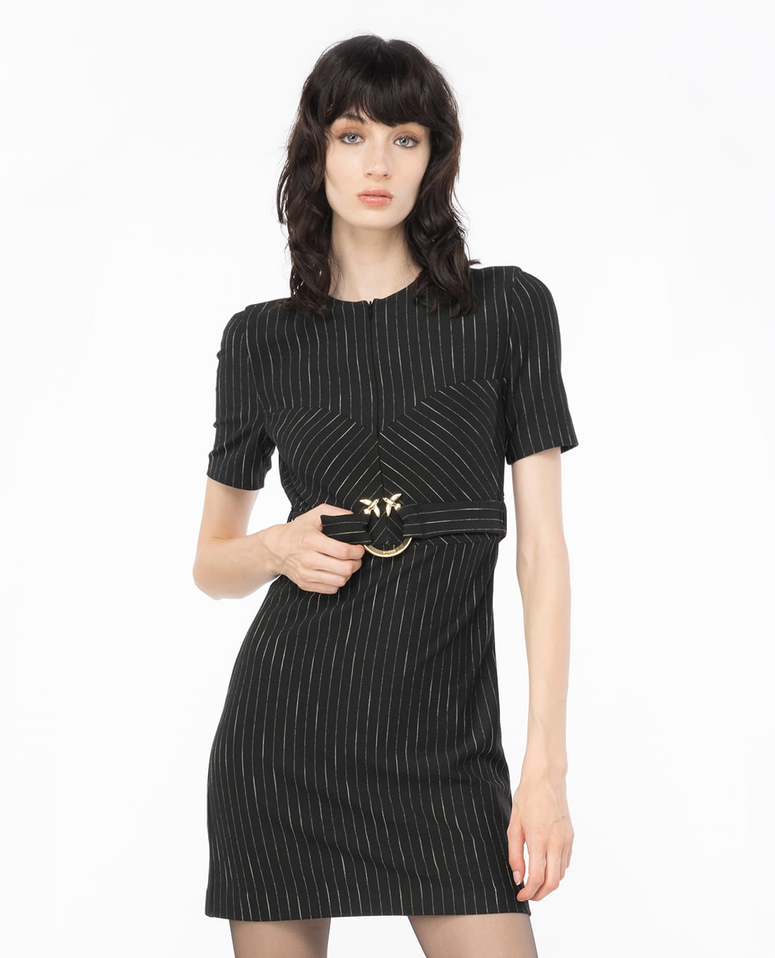 PINKO - Đầm mini cổ tròn tay ngắn Actionman