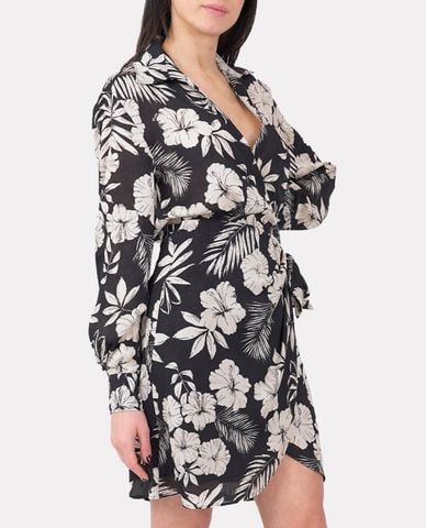  PINKO - Đầm mini cổ gập tay dài Abilitato 