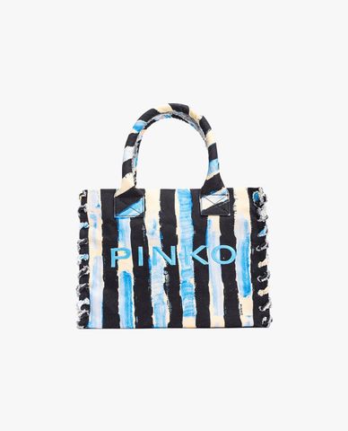  PINKO - Túi tote phom chữ nhật phối sọc Beach Shopping 