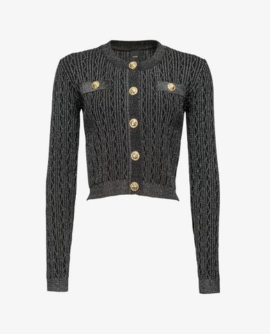  PINKO - Áo khoác cardigan nữ tay dài cổ tròn Kahlua 