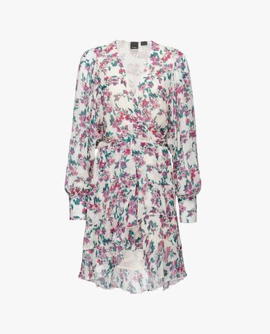  PINKO - Đầm mini cổ V tay dài họa tiết hoa xinh xắn Alma 