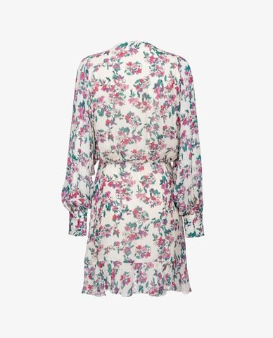  PINKO - Đầm mini cổ V tay dài họa tiết hoa xinh xắn Alma 