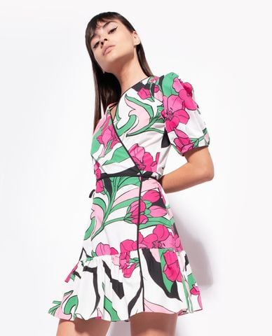  PINKO - Đầm mini cổ V tay ngắn Astemio 