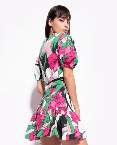  PINKO - Đầm mini cổ V tay ngắn Astemio 