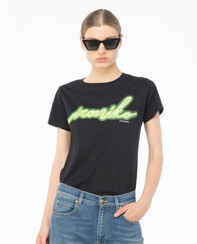  PINKO - Áo thun nữ cổ tròn tay ngắn Bussolotto 