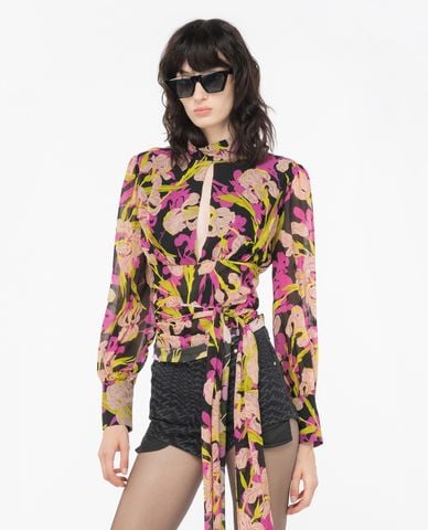  PINKO - Áo kiểu nữ cổ lọ tay dài Rivelatore 