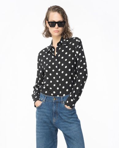  PINKO - Áo sơ mi nữ cổ bẻ tay dài Smorzare 