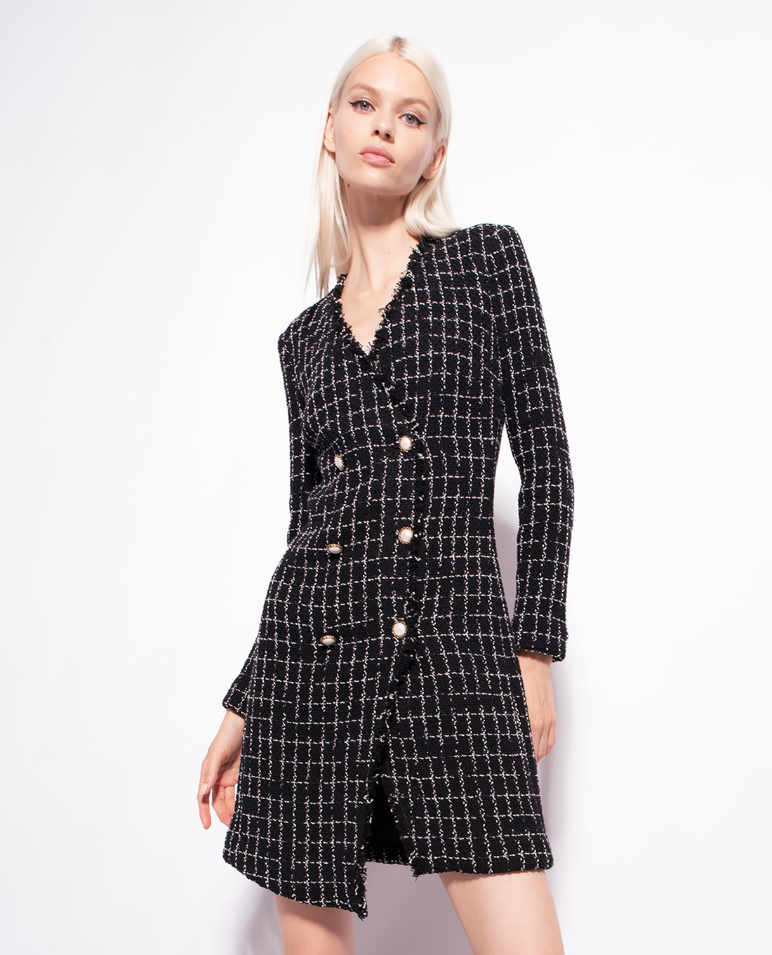 PINKO - Đầm bút chì cổ V tay dài Assolto