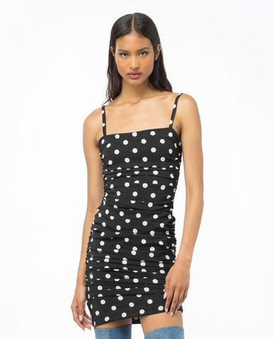  PINKO - Đầm hai dây mini chấm bi Canale 