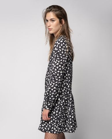  PINKO - Đầm mini tay dài cổ V Floral 