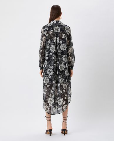  PINKO - Đầm midi sơ mi cổ bẻ tay dài Aloe 