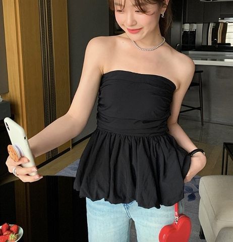  Áo ống dáng peplum thun lưng sau - Nhakholiti - AV943 