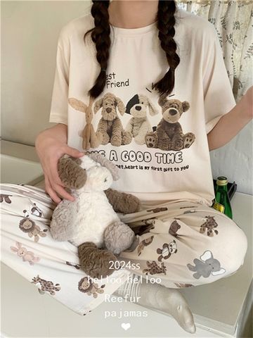  Bộ mặc nhà hình Gấu bông kem nâu Reefur Rinka - Nhakholiti - ST148 