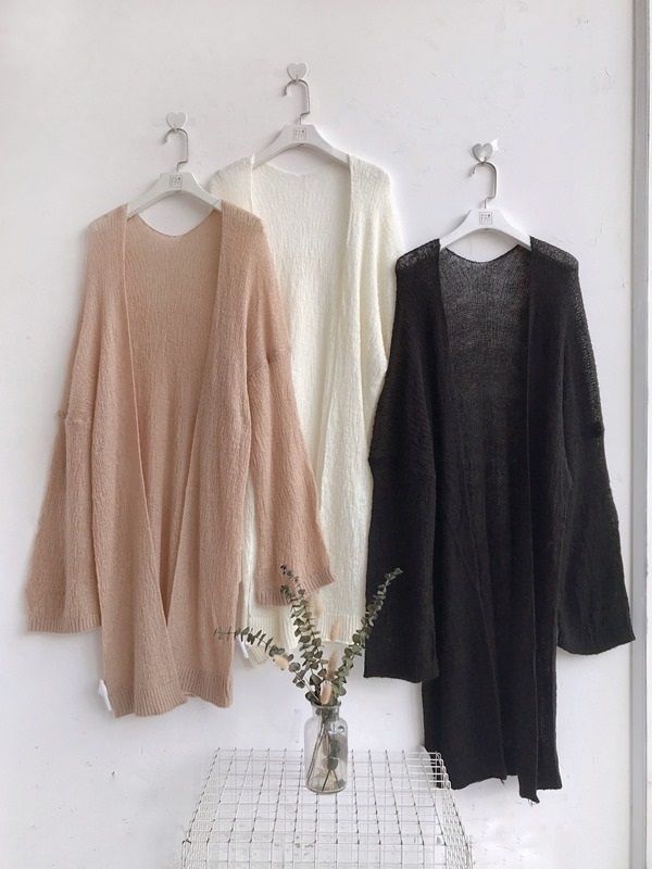 Áo Khoác Cardigan Dáng Dài Chất Mỏng Nhà Kho Liti