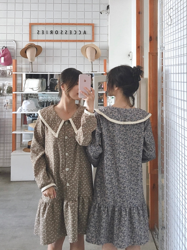Đầm nhung tăm hoa nhí cho bé gái