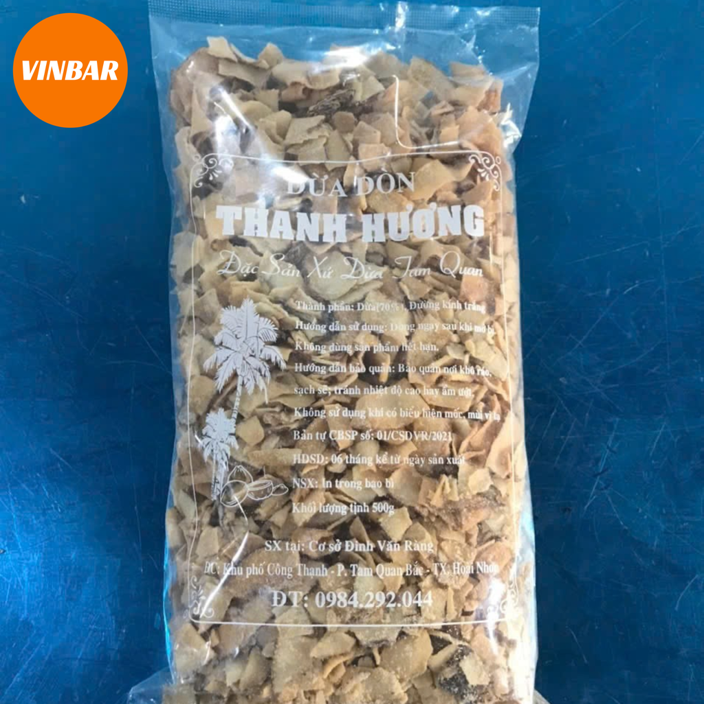 MỨT DỪA SẤY GIÒN 500GR THANH HƯƠNG (40 GÓI/THÙNG)