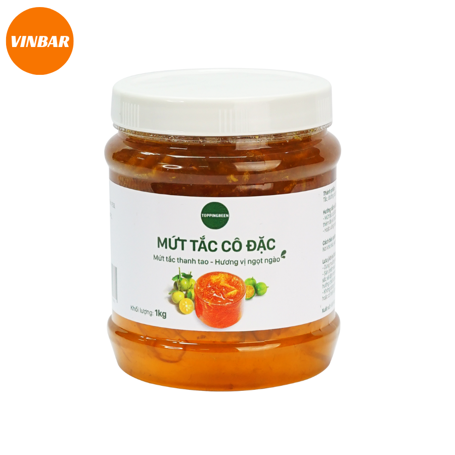 MỨT TẮC CÔ ĐẶC TOPPINGREEN 1KG (12 HỘP/THÙNG)