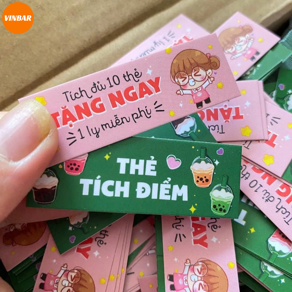 THẺ TÍCH ĐIỂM IN SẴN 2CM X 5,4CM MÀU NGẪU NGHIỄN