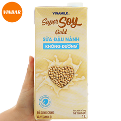 SỮA ĐẬU NÀNH SUPER SOY VINAMILK 1 LÍT KHÔNG ĐƯỜNG (12 HỘP/THÙNG)