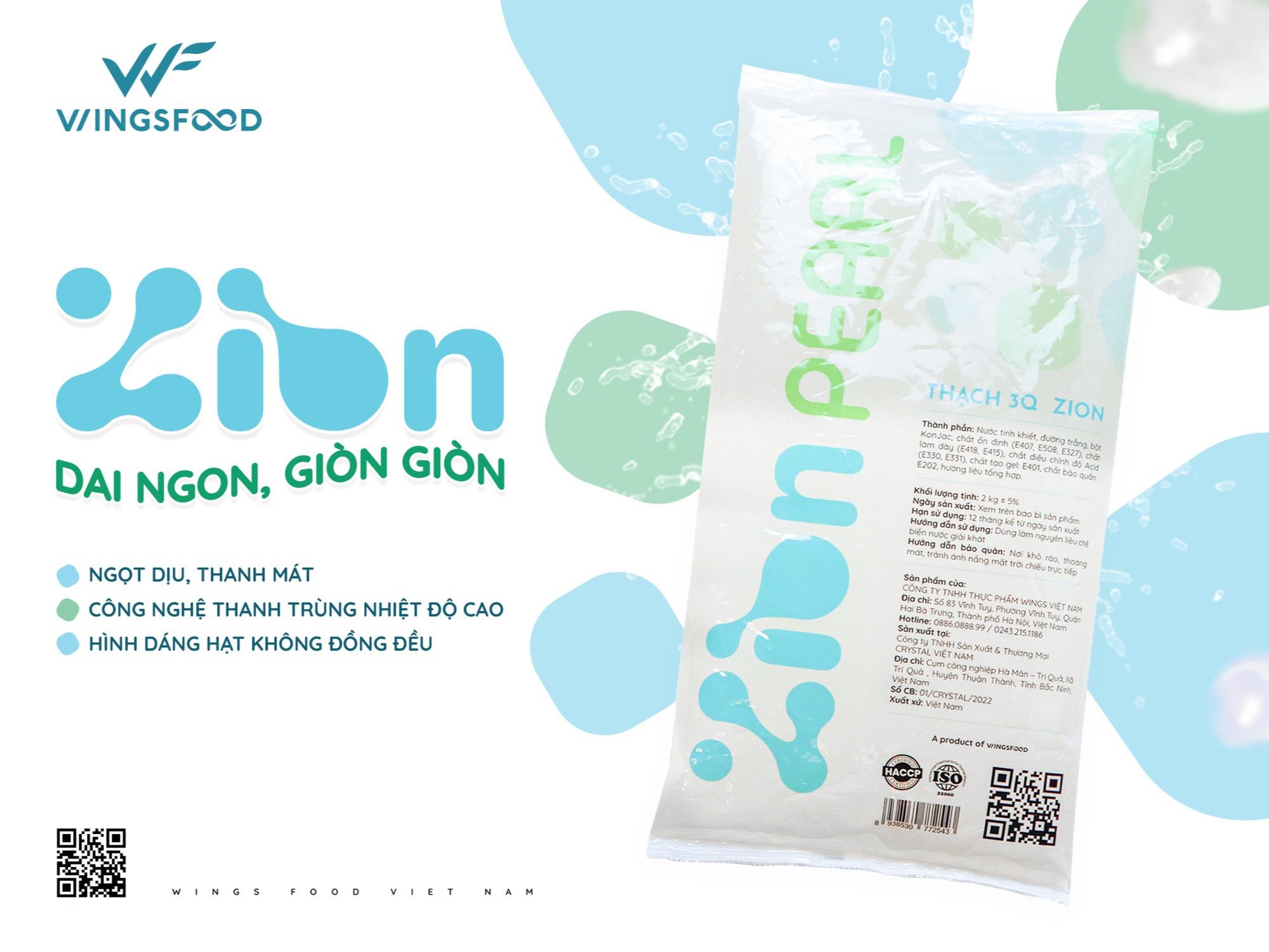 TRÂN CHÂU 3Q TRẮNG ZION BỊCH 2KG (6 BỊCH/THÙNG) | 0907.095.295 (Zalo) –  Vinbar - Nguyên Liệu Thiết Bị Pha Chế Giá Sỉ