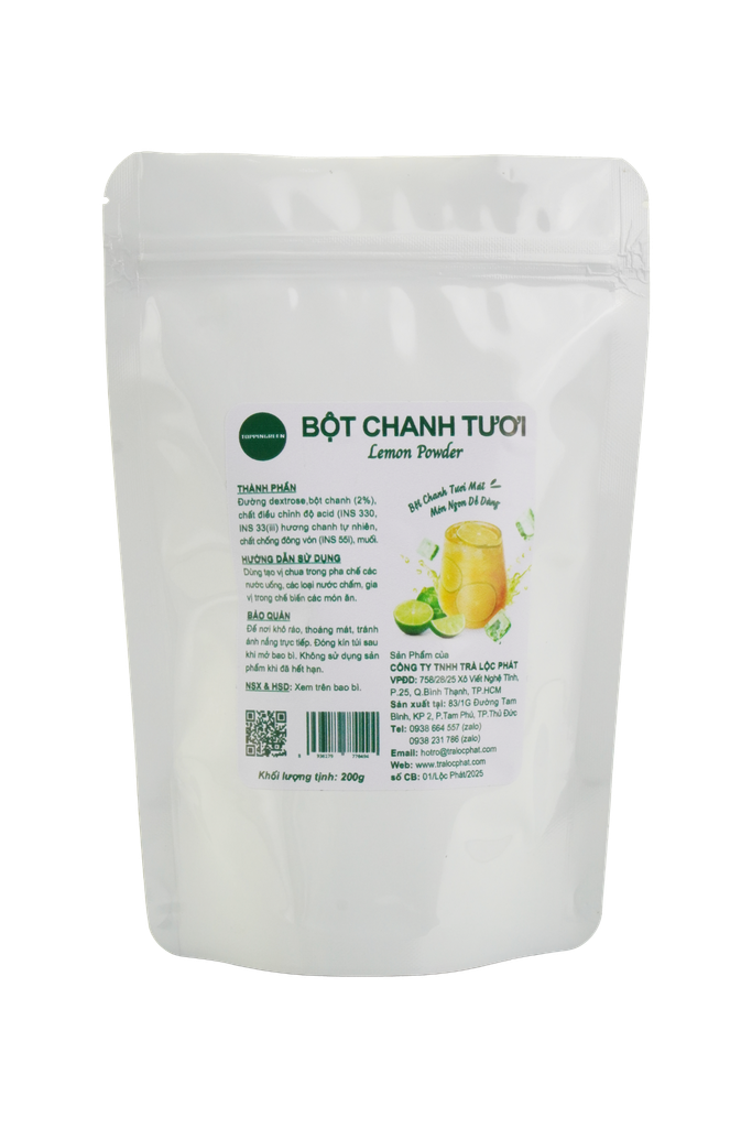 BỘT CHANH TƯƠI TOPPINGREEN 200GR (60 GÓI/THÙNG)