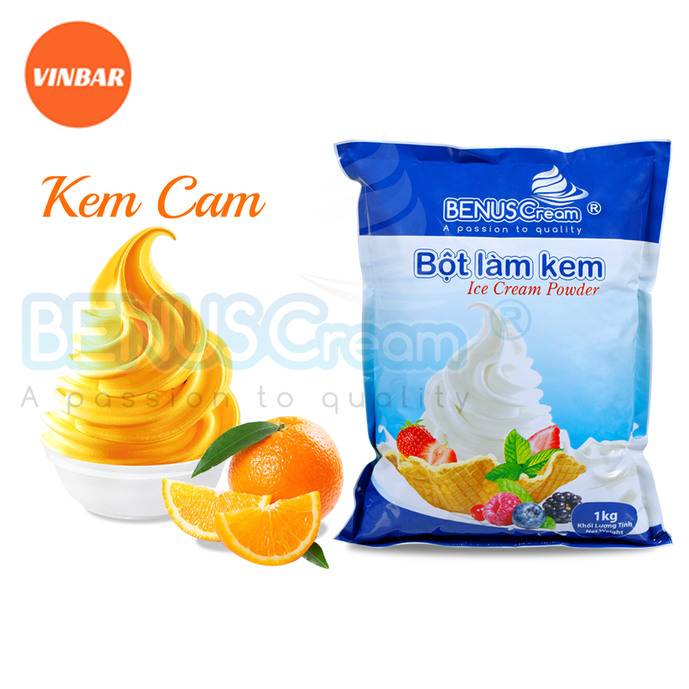 BỘT LÀM KEM TƯƠI BENUSCREAM VỊ CAM