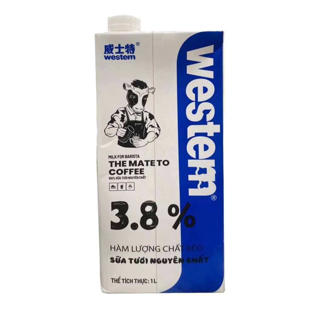 SỮA TƯƠI TIỆT TRÙNG NGUYÊN CHẤT WESTERN 1 LÍT (12 HỘP/THÙNG)