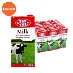 SỮA TƯƠI TIỆT TRÙNG MLEKOVITA 1 LÍT KHÔNG ĐƯỜNG (12 HỘP/THÙNG)