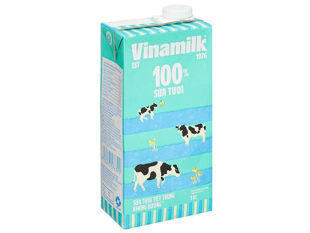 SỮA TƯƠI TIỆT TRÙNG VINAMILK 1 LÍT KHÔNG ĐƯỜNG (12 HỘP/THÙNG)