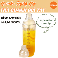 SHAKER NHỰA TRONG 4 MẢNH 1000ML (DÙNG CHO TRÀ CHANH GIÃ TAY)