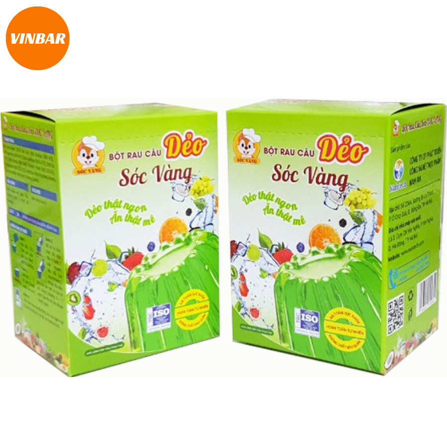 BỘT RAU CÂU DERO JELLY CON SÓC VÀNG (10 HỘP/THÙNG) - HỘP MÀU XANH LÁ