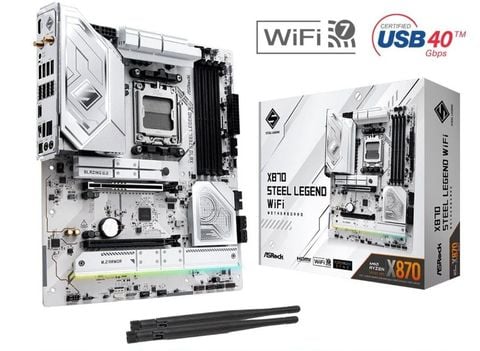 MAINBOARD ASRock X870 STEEL LEGEND WiFi ( WiFi 7 / Bluetooth 5.4 / AM5 / ATX / 4xDDR5 )